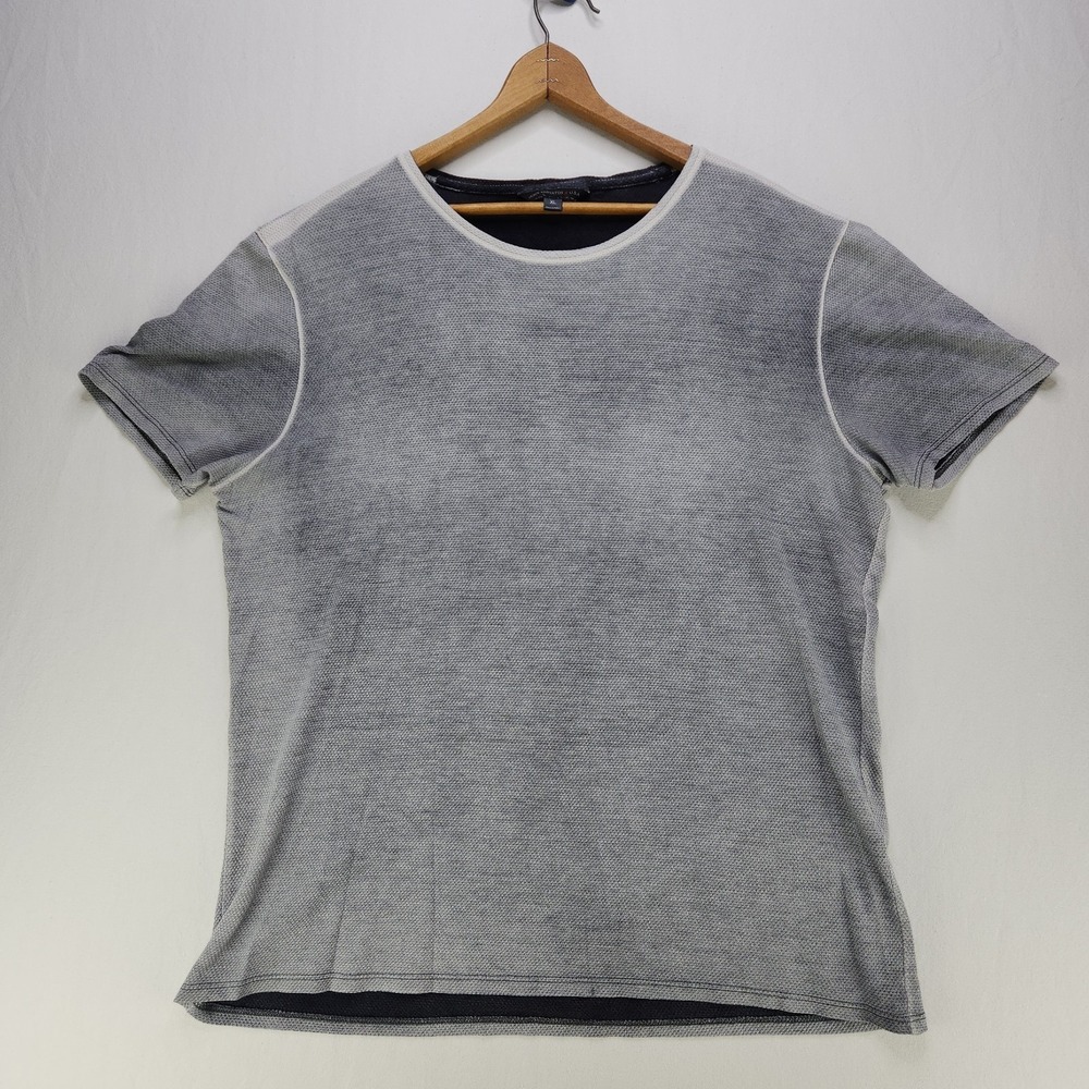 John Varvatos Usa Mens XL Gray Pima Cotton Crewneck T-Shirt Scale Pattern